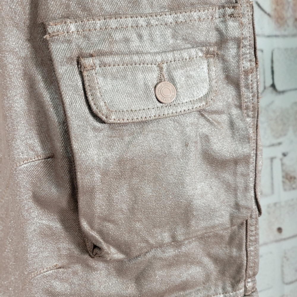 We the Free Lap of Luxury Low Rise Barrel Horseshoe Cargo Coated Pants 26 - Picture 7 of 14